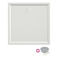 Douchebak Xenz Mariana | 90x90x4 cm | Incl.Afvoersifon-Chroom | Acryl | Vierkant | Wit mat