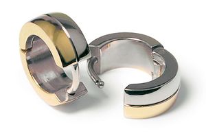 Boccia 0505-07 Oorringen titanium zilver- en goudkleurig 5 x 12 mm