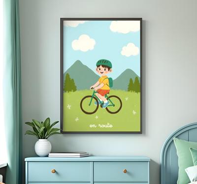Onderweg poster fiets