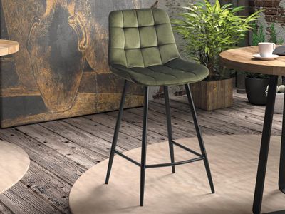 Barkruk JUGLA 95 cm fluweel groen