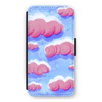 Roze wolken met vogels: iPhone 11 Flip Hoesje