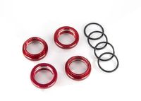 Spring retainer (adjuster), red-anodized aluminum, GT-Maxx shocks (4) (TRX-8968R) - thumbnail