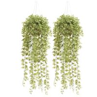 2x Groene Hedera/klimop kunstplanten 50 cm in hangende pot