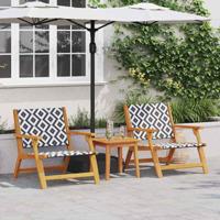 Tuinstoelen met Tafel 3 pcs Zwart 45 x 45 x 40 cm