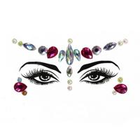 3 PC'S voorhoofd groene Masquerade make-up acryl gezicht sticker stijl: YT-20