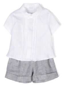 Il Gufo ensemble short en lin à logo brodé - Blanc