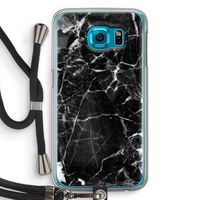Zwart Marmer 2: Samsung Galaxy S6 Transparant Hoesje met koord