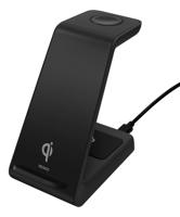 Deltaco QI-1037 oplader voor mobiele apparatuur Hoofdtelefoons, Mobiele telefoon, Smartwatch Zwart Batterij/Accu, USB Draadloos opladen Binnen - thumbnail
