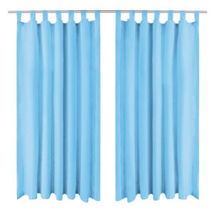 VidaXL Micro-satijnen gordijnen met lussen 140x175 cm turquoise 2 st