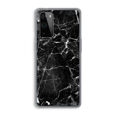 Zwart Marmer 2: OnePlus 9 Pro Transparant Hoesje
