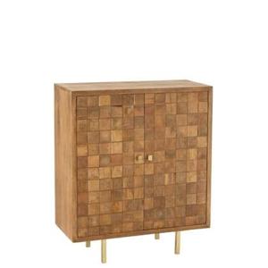 J-Line Kast Nino Metaal|Mangohout Naturel|Goud