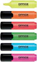 OFFICE products markeerstift, 2 - 5 mm, geassorteerde kleuren, etui van 6 stuks