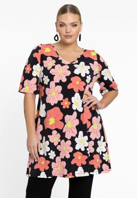 Yoek Tuniek wide bottom HIBISCUS | Zwart | Maat 58/60