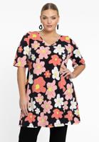 Yoek Tuniek wide bottom HIBISCUS | Zwart | Maat 42/44