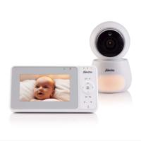 Alecto DVM2043 - Babyfoon met camera, groot 4,3" kleurenscherm en nachtlampje - Op afstand bestuurbaar - Wit