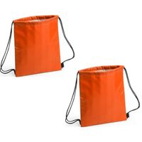 Set van 4x stuks oranje koeltas rugzak 27 x 33 cm