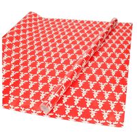 Kerst inpakpapier/cadeaupapier rood met rendieren 200 x 70 cm - thumbnail