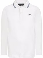 Emporio Armani Kids polo à logo imprimé - Blanc