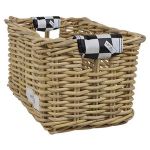 Rieten Fietsmand XL Black Checker naturel