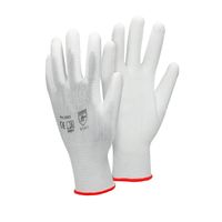 ECD Germany 48 paar werkhandschoenen met PU coating - maat 7-S - wit - monteurshandschoenen - thumbnail