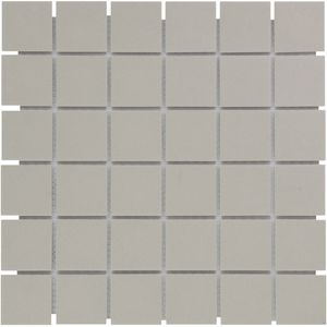 Tegelsample: The Mosaic Factory London vierkante mozaïek tegels 31x31 grijs