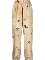 Uma Wang graphic-print elasticated-waist trousers - Tons neutres