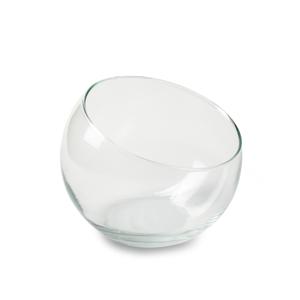 Bloemenvaas Bobby - helder transparant - glas - D12,5 x H10 cm - bol vaas/schaal