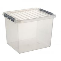 Sunware box met deksel Q-line 52 liter transparant/metaal - thumbnail