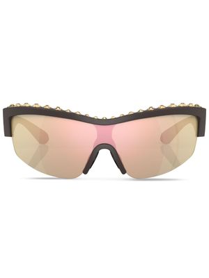 Swarovski Eyewear lunettes de soleil à monture couvrante - Marron