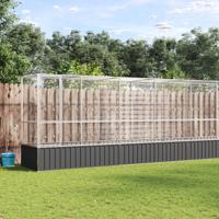 Volière met verlengstuk 1250,5x107x212 m staal zilverkleurig