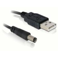 Delock USB-stroomkabel USB-A stekker, DC-stekker 5,5 mm 1 m Zwart 82197