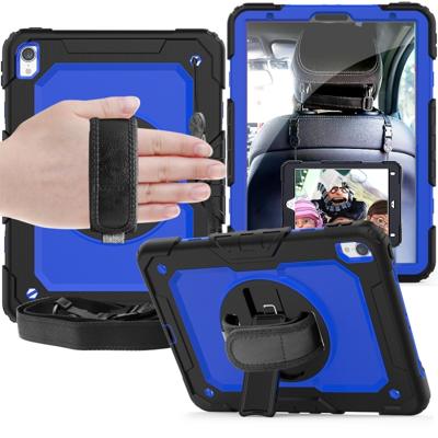 Schokbestendige zwarte silicagel + kleurrijke PC beschermende case voor iPad Pro 11 inch (2018) met houder & schouderriem & hand riem & pen sleuf (bl