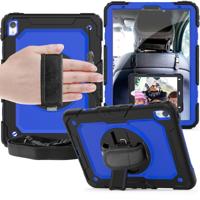 Schokbestendige zwarte silicagel + kleurrijke PC beschermende case voor iPad Pro 11 inch (2018) met houder & schouderriem & hand riem & pen sleuf (bl