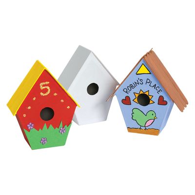 Colorations - versier je eigen papier-maché vogelhuis, set van 12
