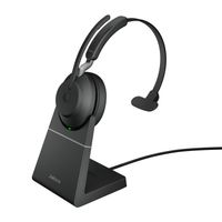 Jabra Evolve2 65 monaural On Ear headset Telefoon Bluetooth Mono Zwart Volumeregeling, Indicator voor batterijstatus, Microfoon uitschakelbaar (mute) - thumbnail