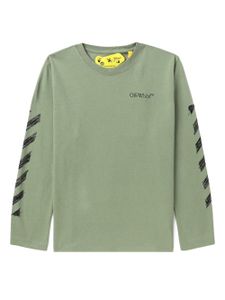 Off-White Kids t-shirt à rayures Diag - Vert