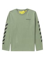 Off-White Kids t-shirt à rayures Diag - Vert