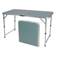 Sunnydays camping tafel - aluminium - opvouwbaar - blauw - L120 x B60 x H67 cm