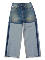 MM6 Maison Margiela Kids jean ample à design structuré - Bleu