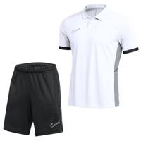 Nike Academy 25 Polo Trainingsset Wit Zwart Grijs