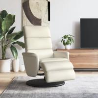 Fauteuil verstelbaar met voetensteun kunstleer crmekleurig