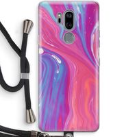Paarse stroom: LG G7 Thinq Transparant Hoesje met koord