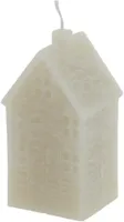 Home Society kaars huisje 5.5x5.5x11.5cm greige 1 stuks