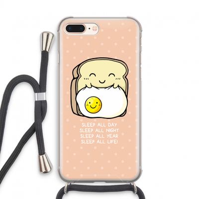 Sleep All Day: iPhone 8 Plus Transparant Hoesje met koord