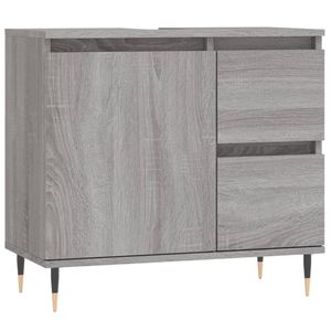 The Living Store Badkaast - - Opbergruimte - 65 x 33 x 60 cm - Grijs Sonoma Eiken