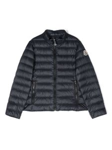 Moncler Enfant doudoune zippée à patch logo - Bleu