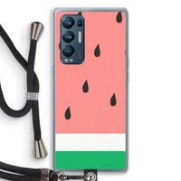 Watermeloen: Oppo Find X3 Neo Transparant Hoesje met koord