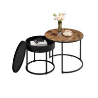 Ronde salontafelset met verborgen opbergruimte