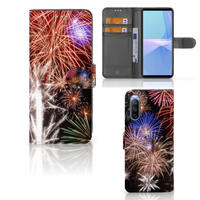 Sony Xperia 10 III Wallet Case met Pasjes Vuurwerk - thumbnail