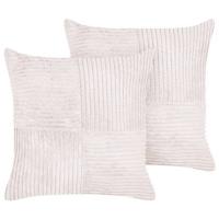 Beliani - MILLET - Sierkussen set van 2 - Wit - 43 x 43 cm - Corduroy